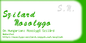 szilard mosolygo business card